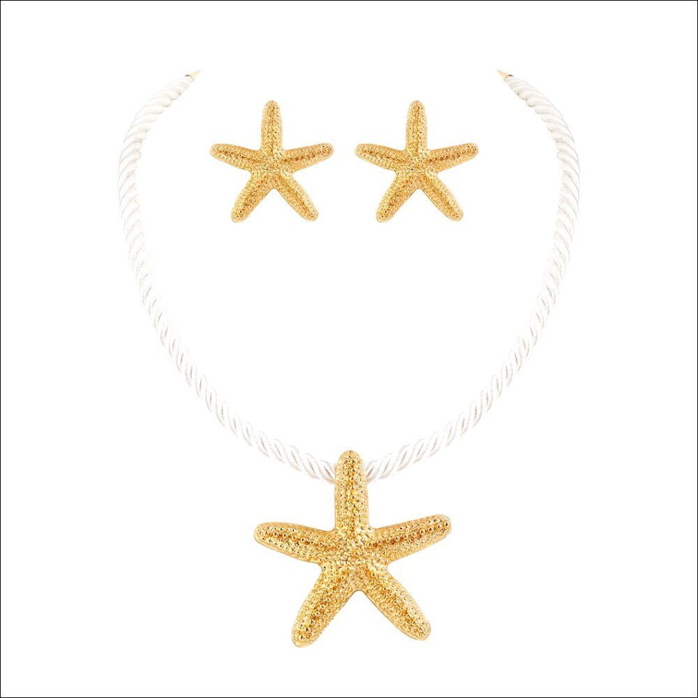 Starfish Pendant Necklace with Gift Box, Alloy Metal, Lobster Clasp